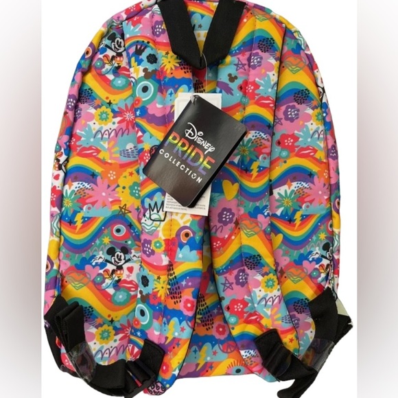 Disney Parks Rainbow Pride Mickey  & Minnie Mouse Large Backpack NEW - Picture 4 of 5